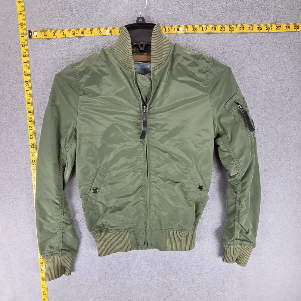 Alpha Industries‎ Jacket Mens Small Green MA-1 Bomber Flight Nylon Orange Lined